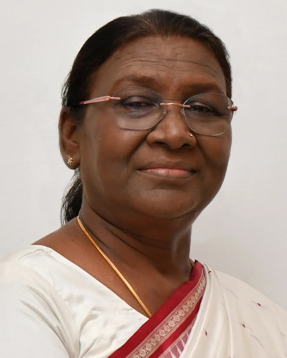 Droupadi Murmu, President of India, in an official portrait.