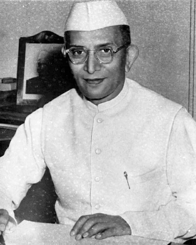 Studio portrait of Morarji Desai, photographed in May 1957